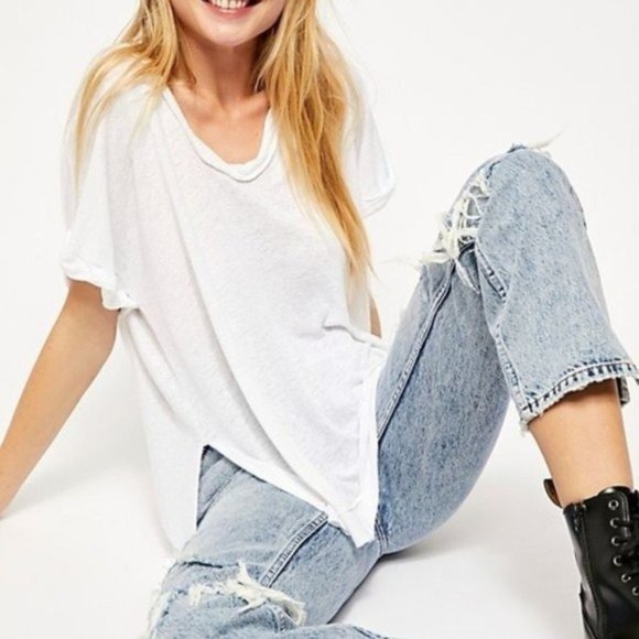 Free People Tops - FREE PEOPLE Under The Sun White Tee